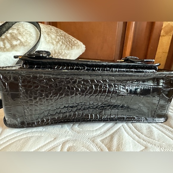 Kate Spade Shoulder Bag - Black Patent Leather Crocodile with buckles - Picture 6 of 16